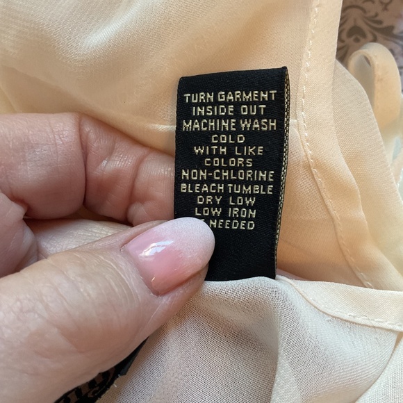 Millennium Beige 3/4 Sleeve Lace Hi/lo Lace Boho Peasant Cottage Top M - Picture 6 of 6